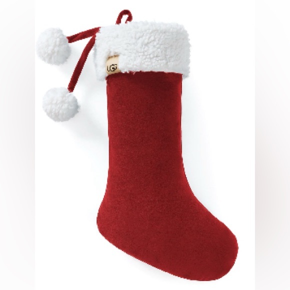 🆕NWT UGG Exclusive BLISS Holiday Classic Cherry Red Stockings with Pom Poms 🍒 - Picture 8 of 8